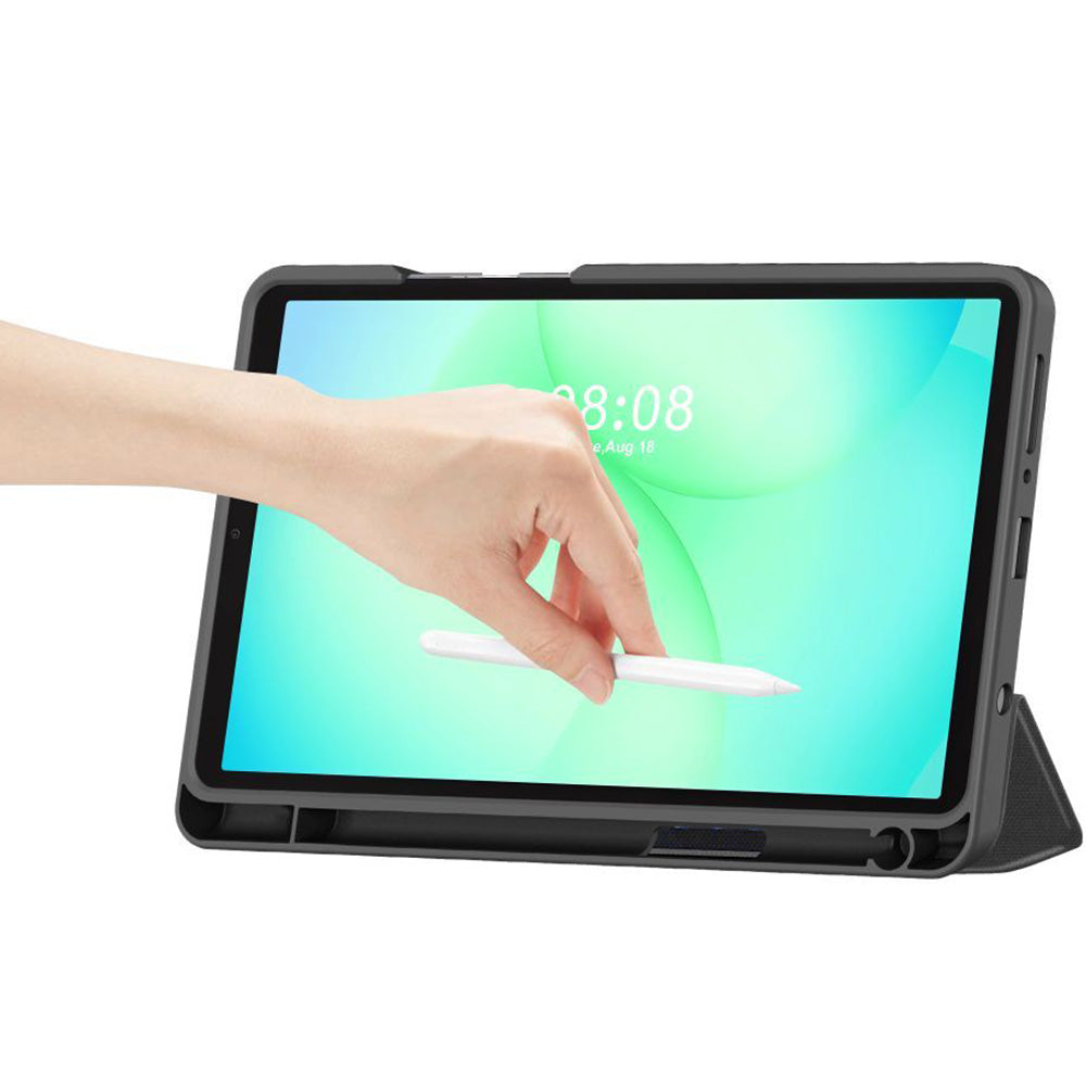 Schutzhülle für Galaxy Tab A11 / Tab A9, Tech-Protect SC Pen Canvas, Schwarz-Grau