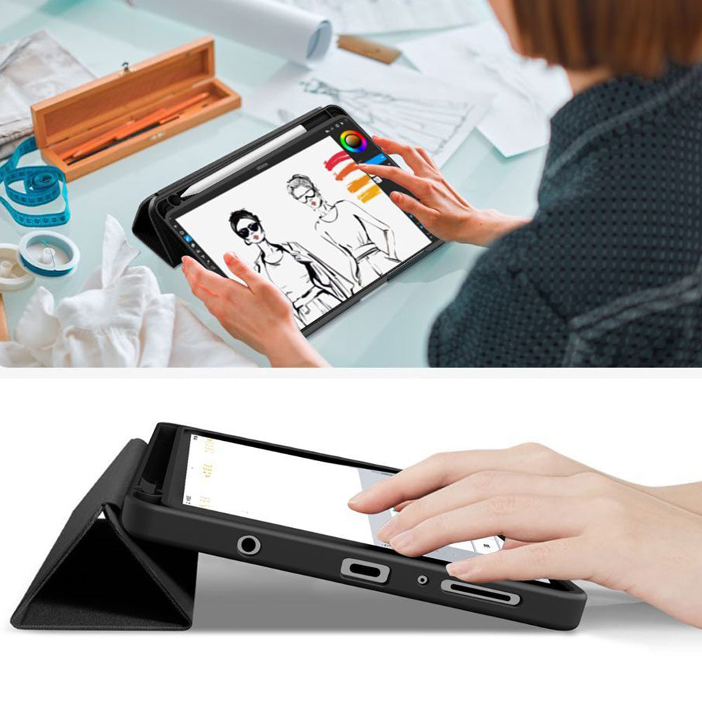 Schutzhülle für Galaxy Tab A11 / Tab A9, Tech-Protect SC Pen Canvas, Schwarz