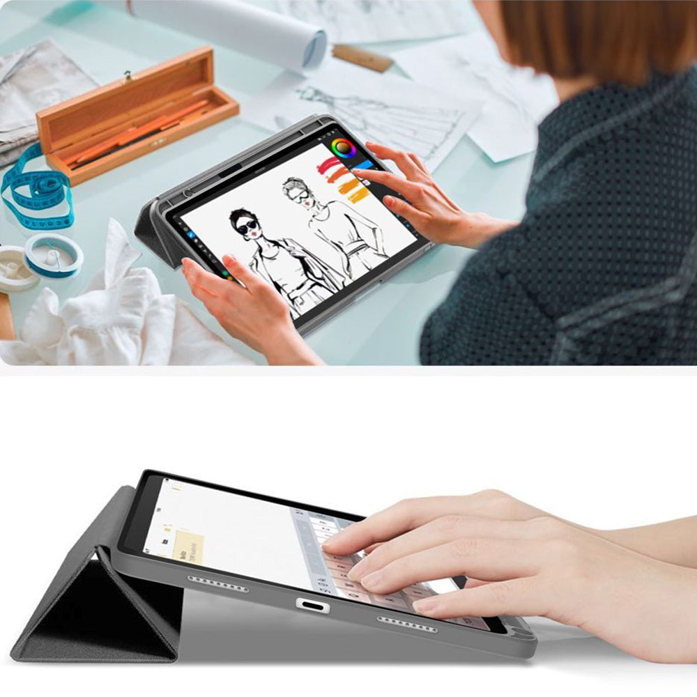 Schutzhülle für iPad 11 / 10 gen. 2025 / 2022, Tech-Protect SC Pen Canvas, Schwarz-Grau