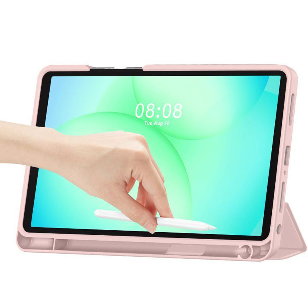 Schutzhülle mit Klappe für Galaxy Tab A11 Plus / A9 Plus, Tech-Protect SC Pen, Rosa