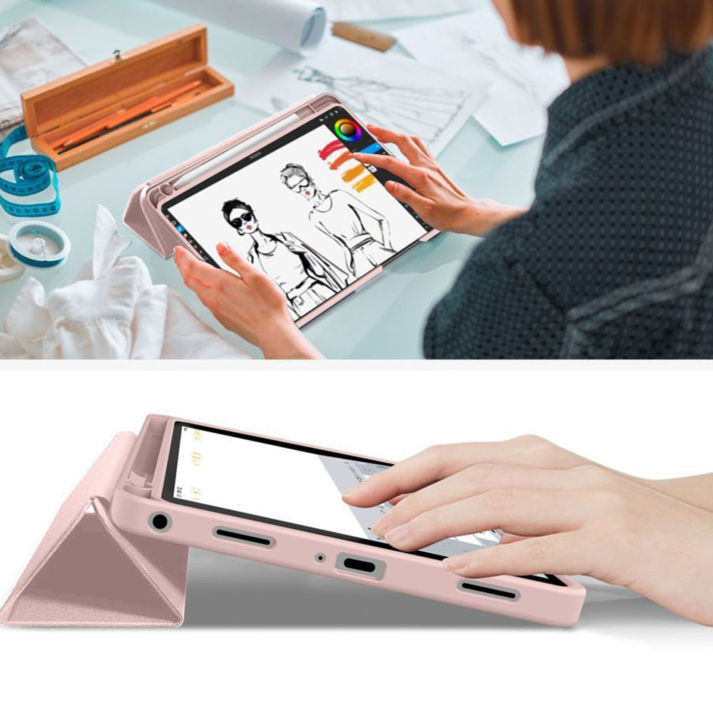 Schutzhülle mit Klappe für Galaxy Tab A11 Plus / A9 Plus, Tech-Protect SC Pen, Rosa