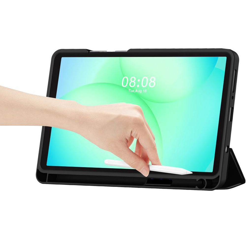 Schutzhülle mit Klappe für Galaxy Tab A11 / Tab A9, Tech-Protect SC Pen, Schwarz
