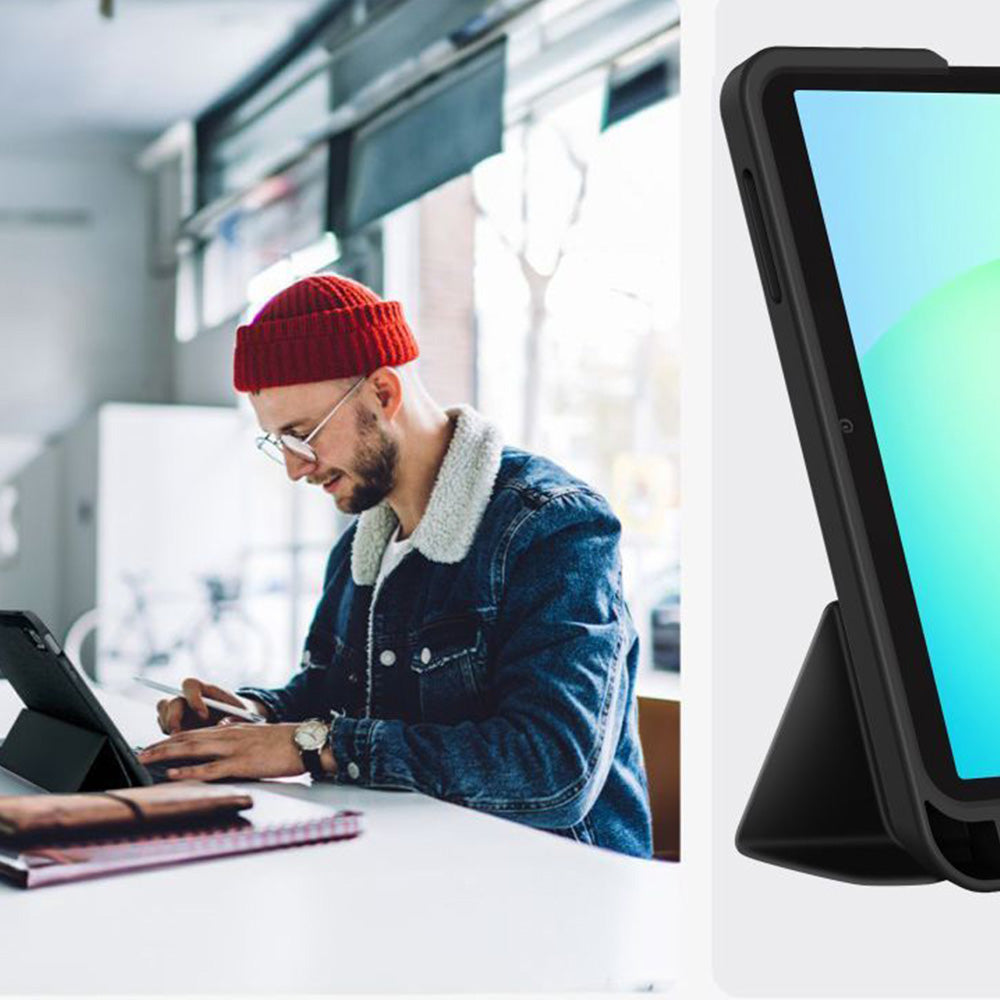 Schutzhülle mit Klappe für Galaxy Tab A11 / Tab A9, Tech-Protect SC Pen, Schwarz
