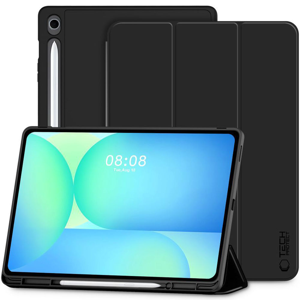 Schutzhülle mit Klappe für Galaxy Tab S10 FE Plus, Tech-Protect SC Pen, Schwarz