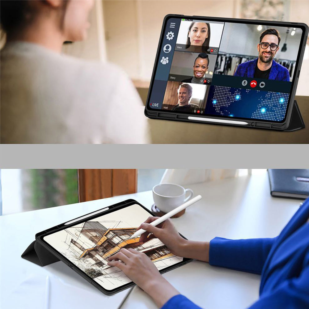 Schutzhülle mit Klappe für Galaxy Tab S10 FE Plus, Tech-Protect SC Pen, Schwarz