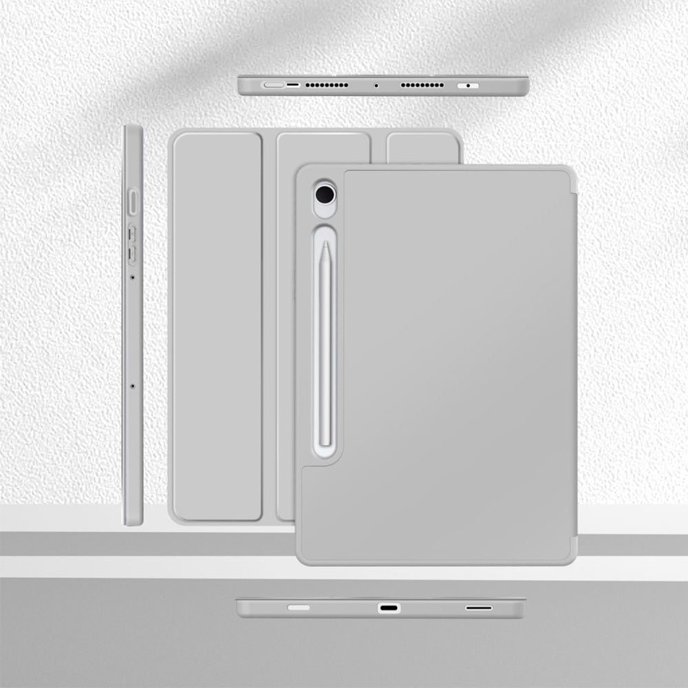 Schutzhülle mit Klappe für Galaxy Tab S10 Lite / S10 FE / S9 / S9 FE, Tech-Protect SC Pen, Grau