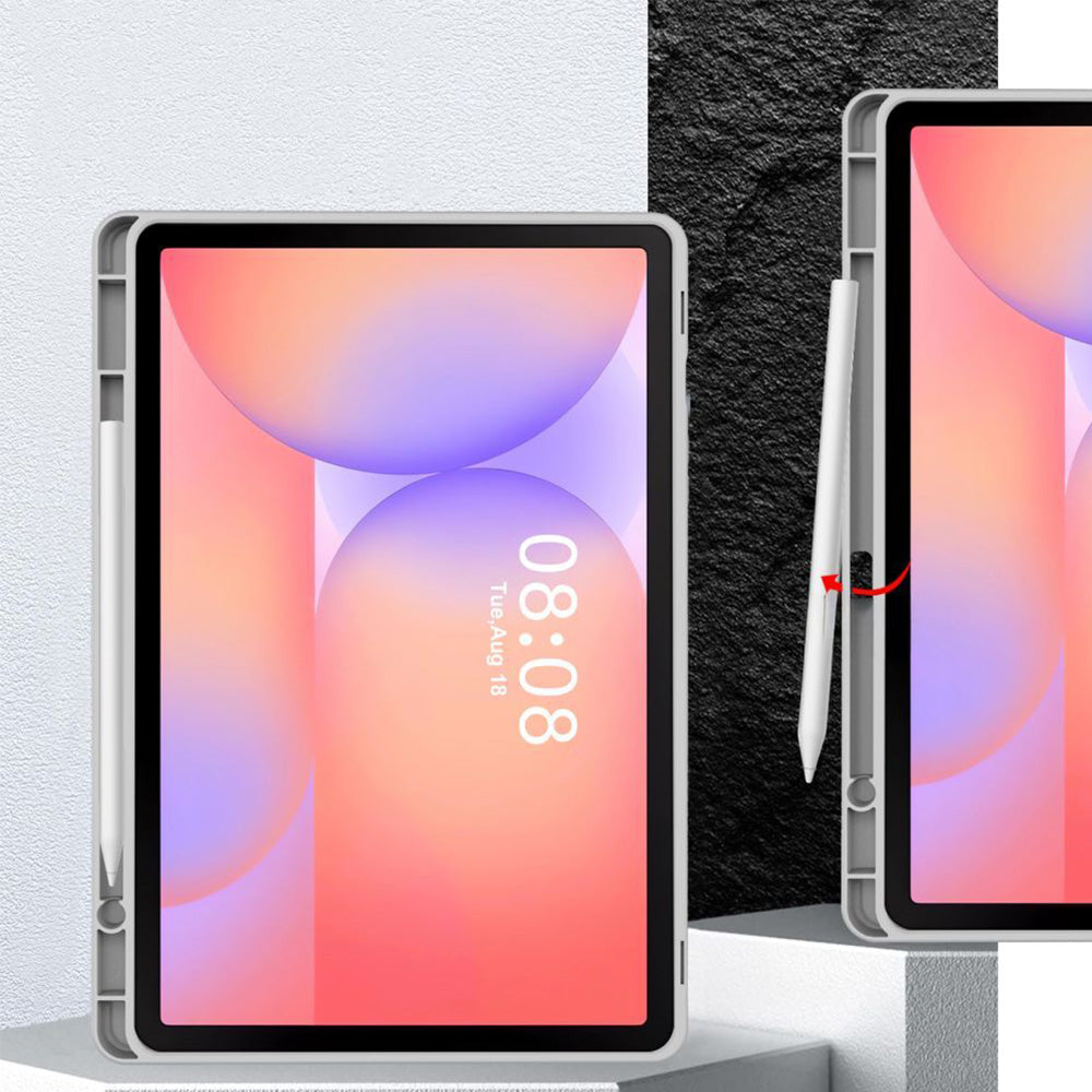 Schutzhülle mit Klappe für Galaxy Tab S10 Lite / S10 FE / S9 / S9 FE, Tech-Protect SC Pen, Grau
