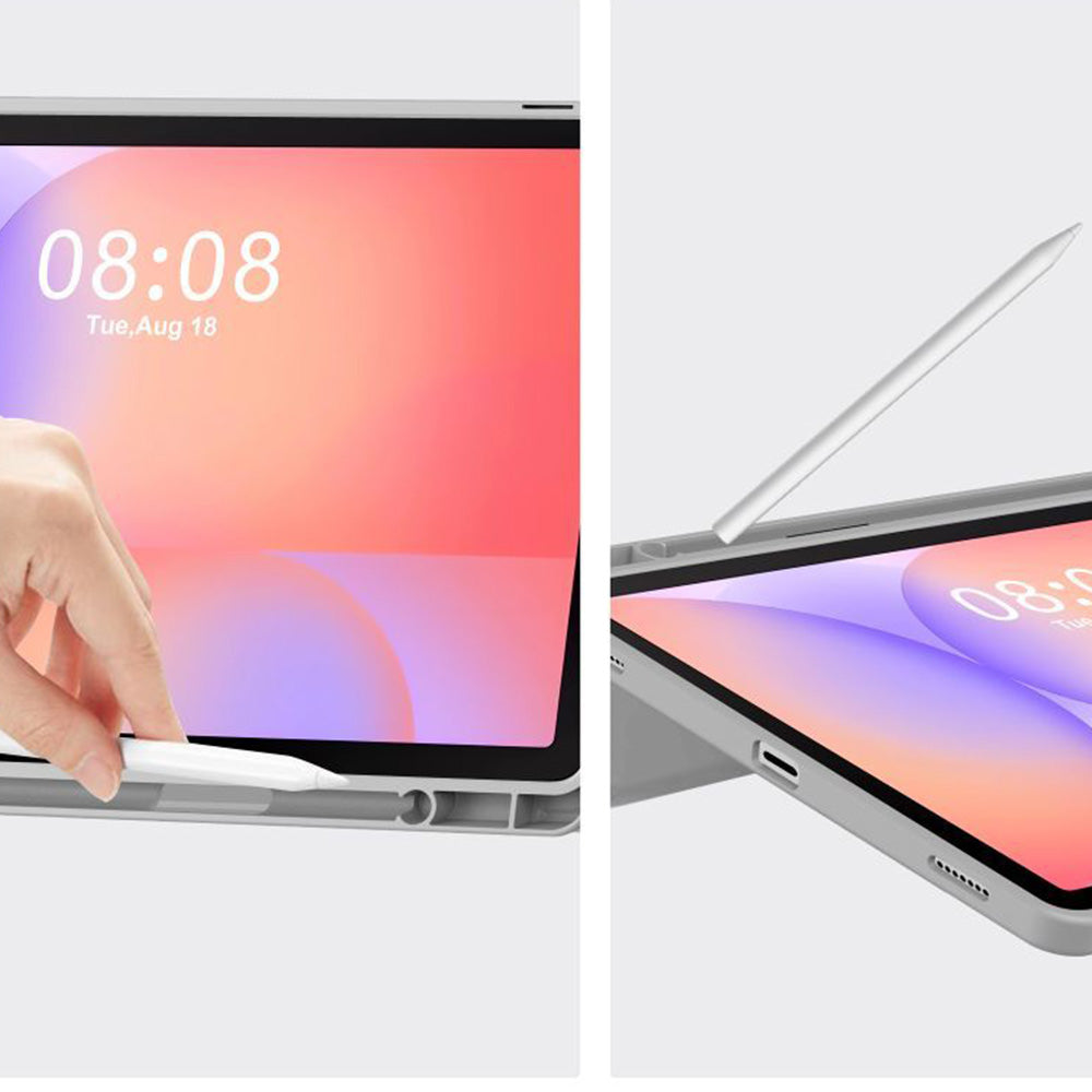 Schutzhülle mit Klappe für Galaxy Tab S10 Lite / S10 FE / S9 / S9 FE, Tech-Protect SC Pen, Grau