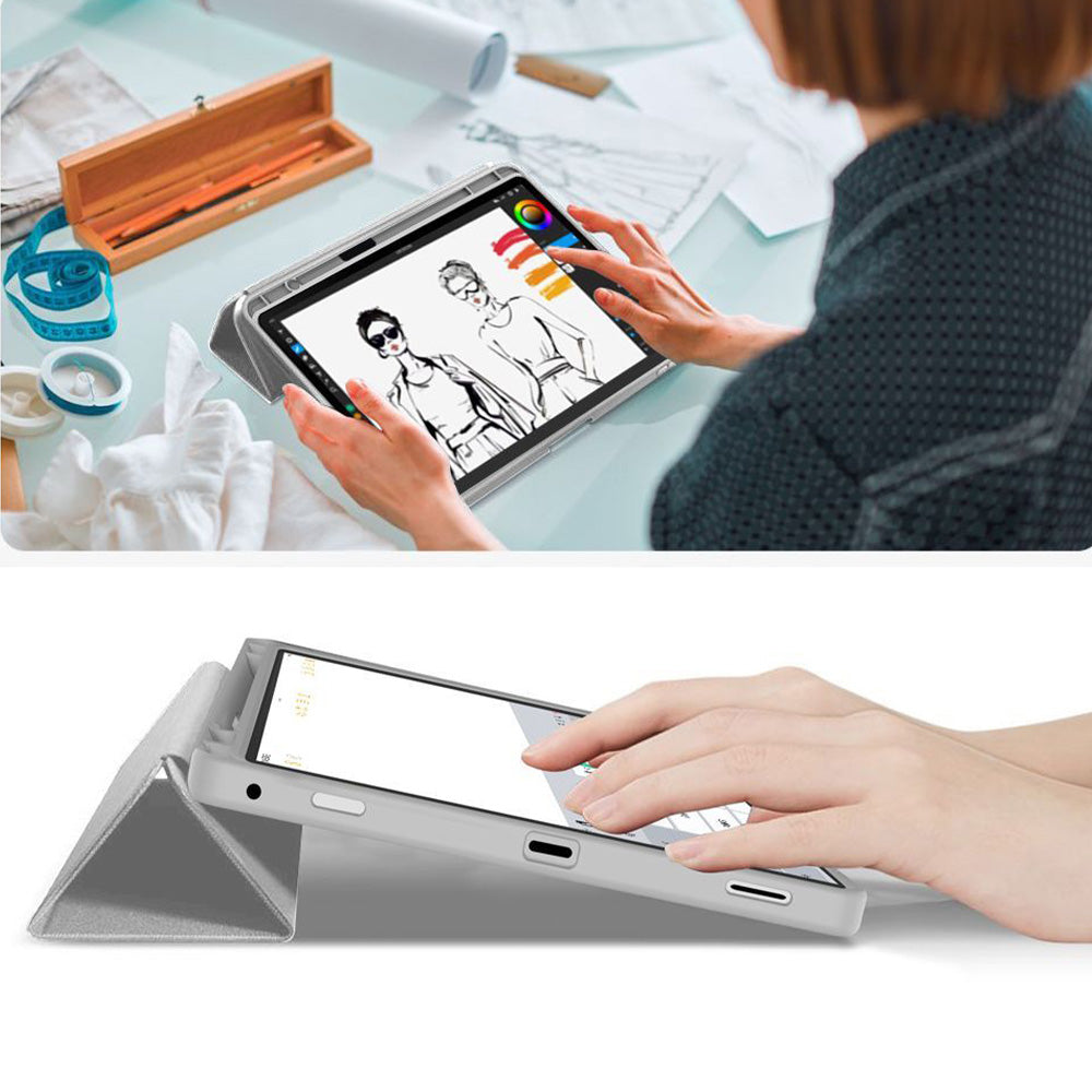 Schutzhülle mit Klappe für Galaxy Tab S10 Lite / S10 FE / S9 / S9 FE, Tech-Protect SC Pen, Grau