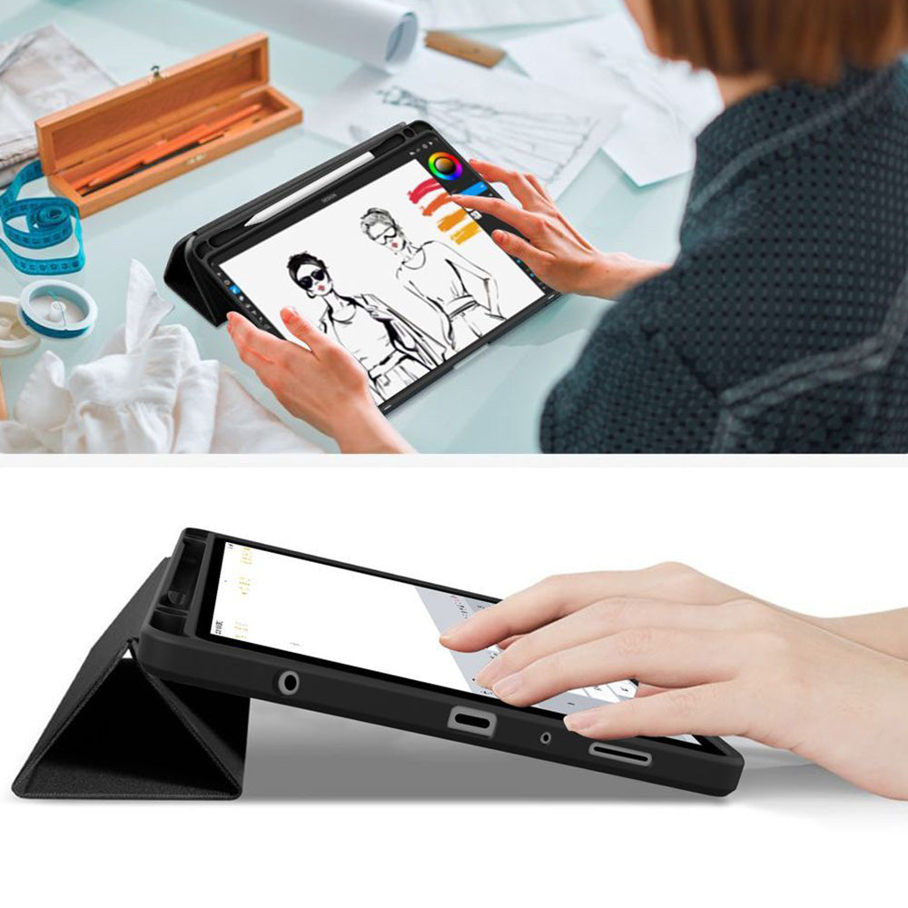 Schutzhülle mit Klappe für Galaxy Tab A11 / Tab A9, Tech-Protect SC Pen Hybrid, Schwarz