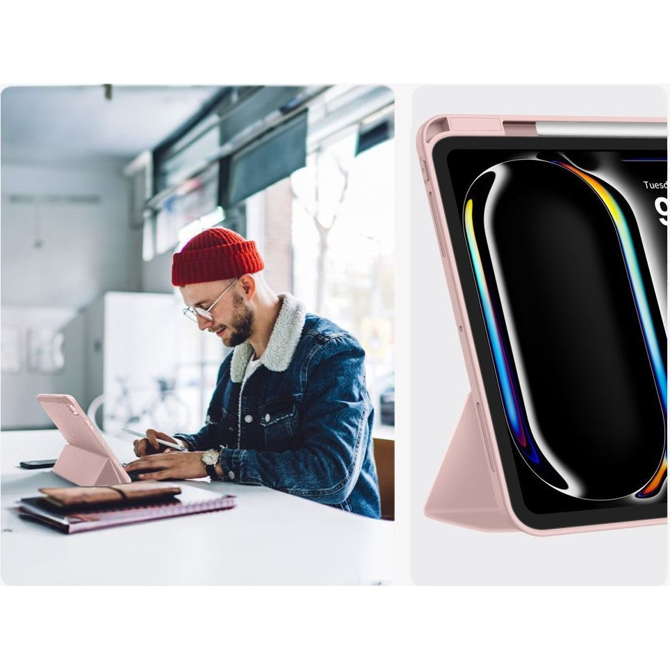 Schutzhülle mit Klappe für Apple iPad Pro 13 2024/2025, Tech-Protect SC Pen, Rosa