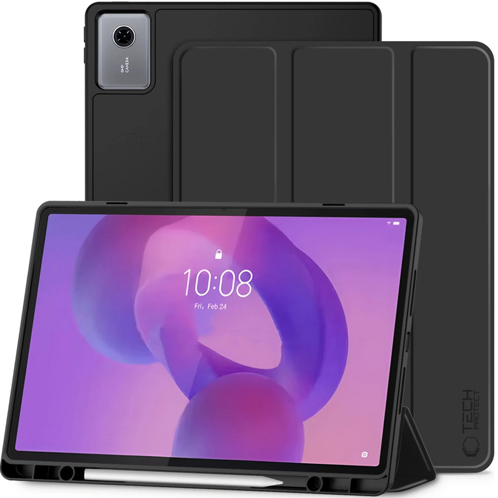 Schutzhülle mit Klappe für Lenovo Idea Tab Plus 12.1, Tech-Protect SC Pen, Schwarz