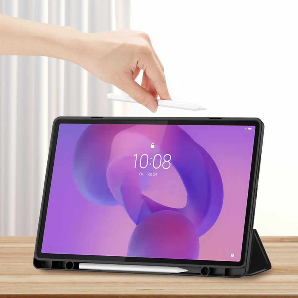 Schutzhülle mit Klappe für Lenovo Idea Tab Plus 12.1, Tech-Protect SC Pen, Schwarz