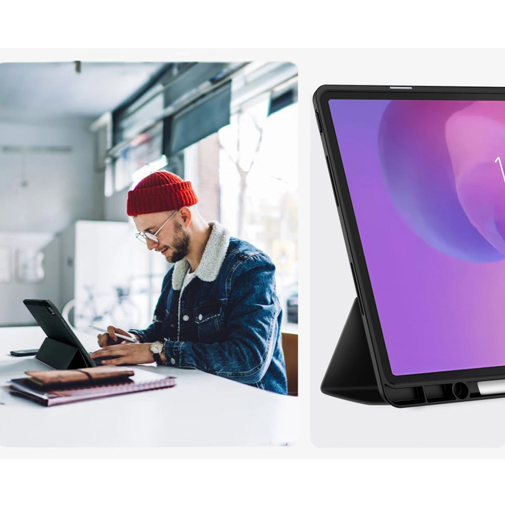 Schutzhülle mit Klappe für Lenovo Idea Tab Plus 12.1, Tech-Protect SC Pen, Schwarz