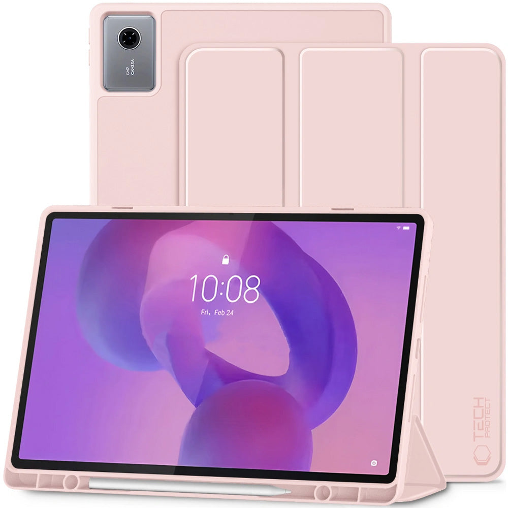 Schutzhülle mit Klappe für Lenovo Idea Tab Plus 12.1, Tech-Protect SC Pen, Rosa