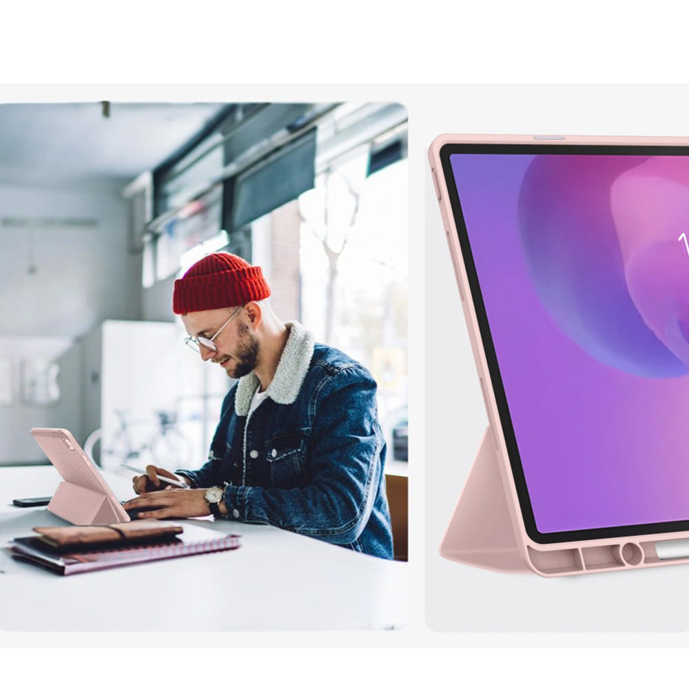 Schutzhülle mit Klappe für Lenovo Idea Tab Plus 12.1, Tech-Protect SC Pen, Rosa