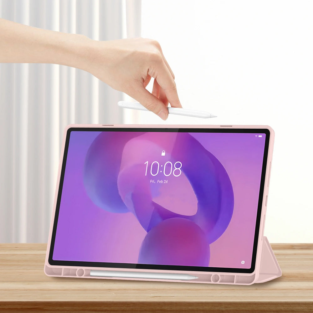 Schutzhülle mit Klappe für Lenovo Idea Tab Plus 12.1, Tech-Protect SC Pen, Rosa