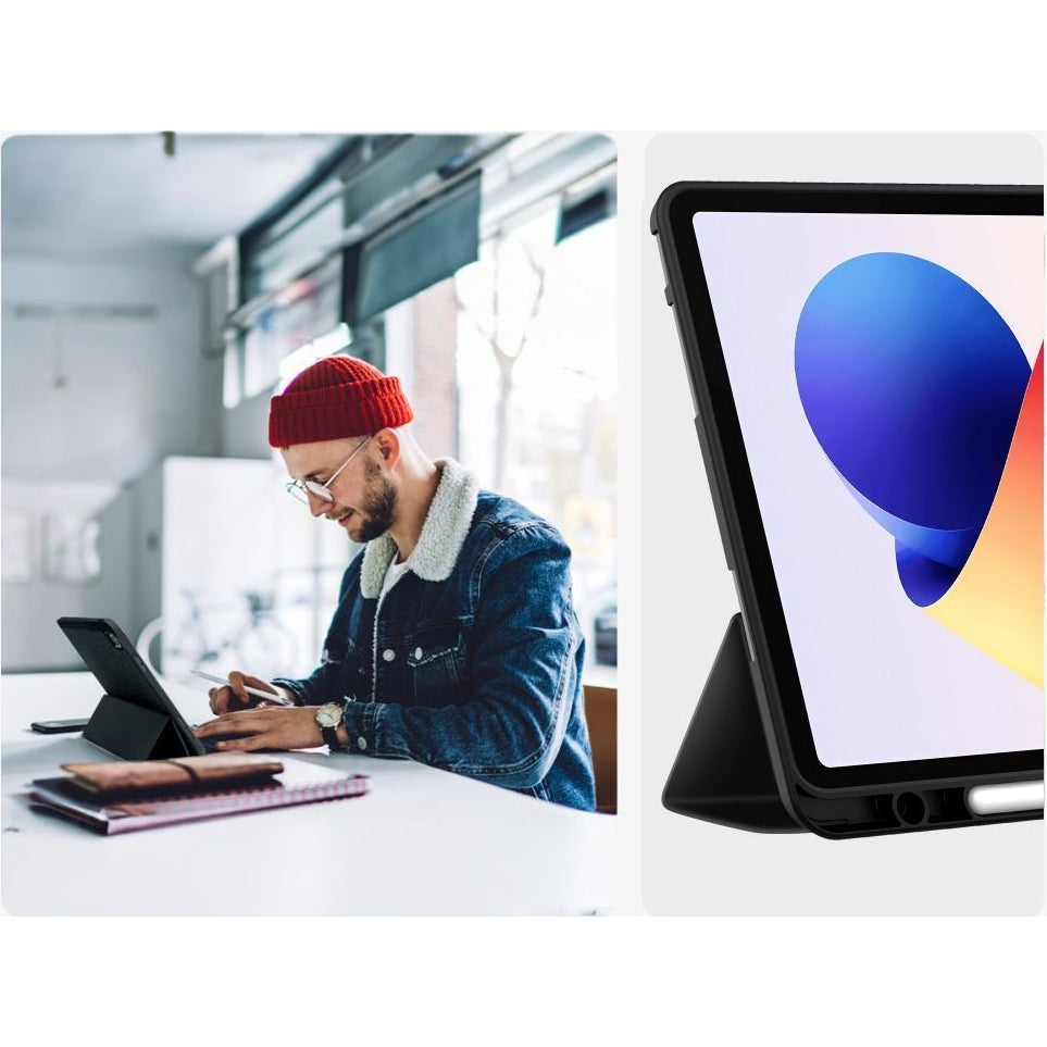 Schutzhülle mit Klappe für Xiaomi Redmi Pad 2 Pro, Tech-Protect SC Pen, Schwarz