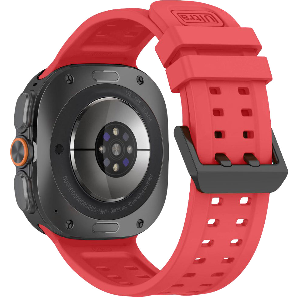 Perforiertes Armband für Galaxy Watch Ultra 2 / Ultra, Tech-Protect Silicone Air, Rot