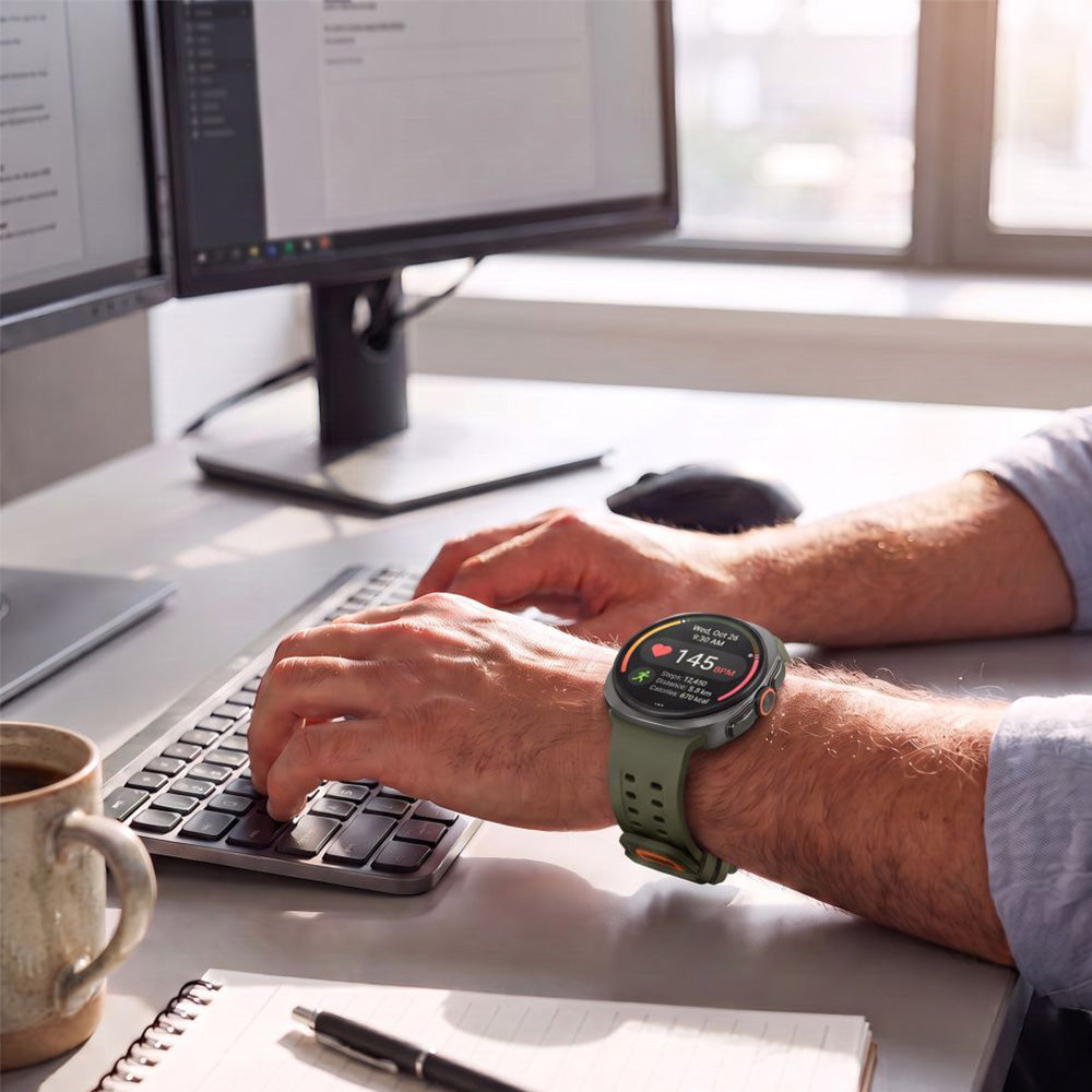 Perforiertes Armband für Galaxy Watch Ultra 2 / Ultra, Tech-Protect Silicone Air, Dunkelgrün