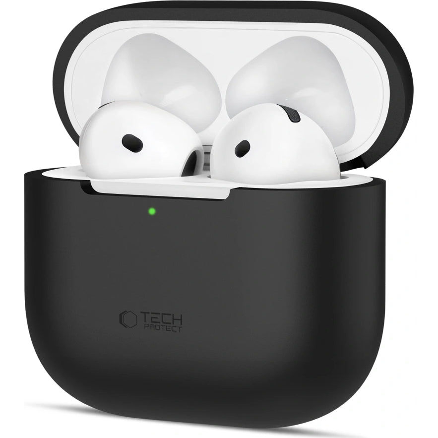 Schutzhülle für Apple AirPods 4, Tech-Protect Silicone, Schwarz