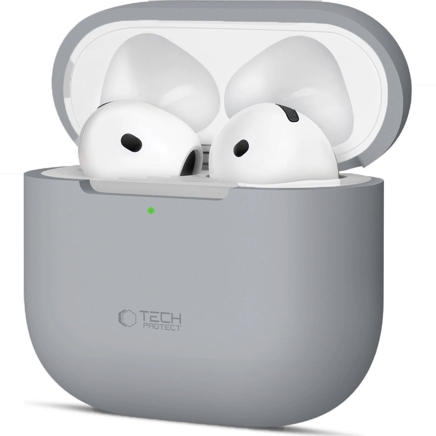 Schutzhülle für Apple AirPods 4, Tech-Protect Silicone, Grau