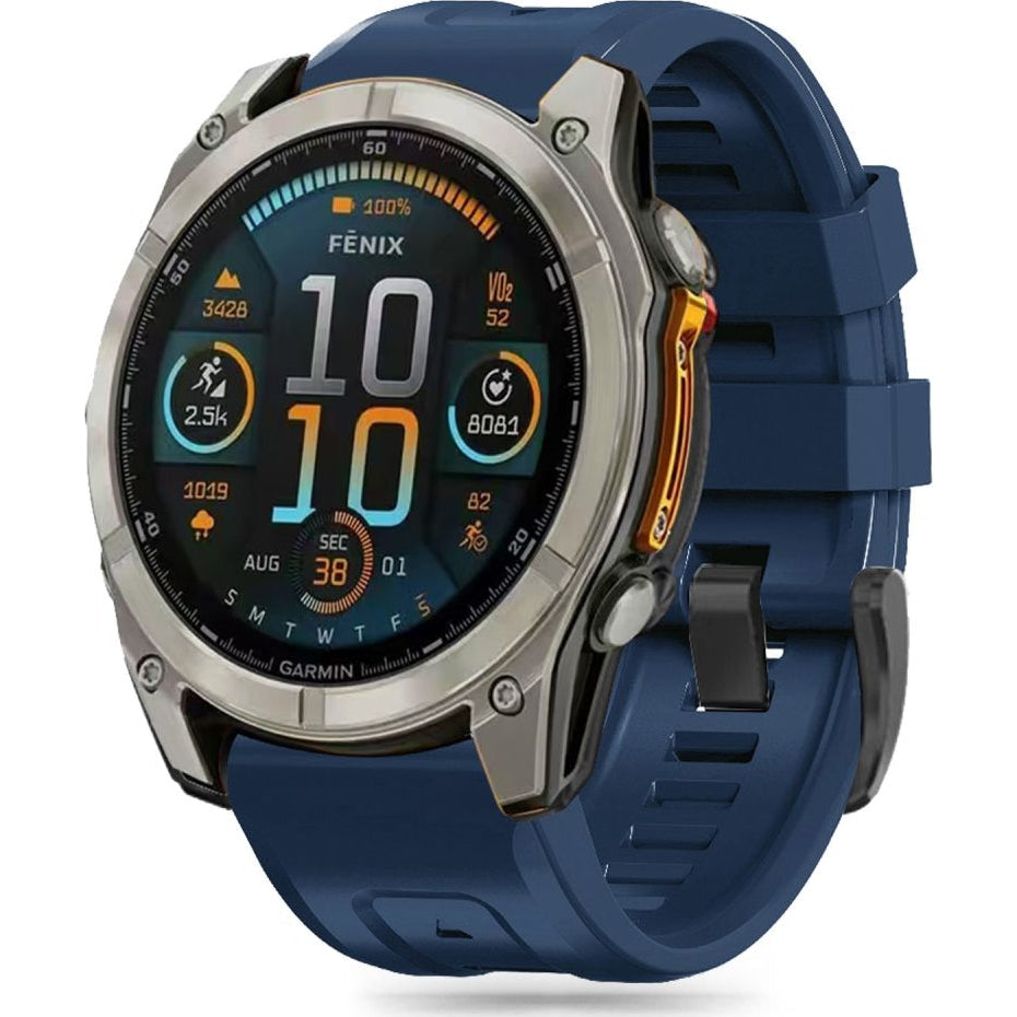 Armband für Garmin Fenix 8 (51 mm) / 7X Pro / 7X / 6X Pro, Tech-Protect Silicone, QuickFit 26 mm, Dunkelblau