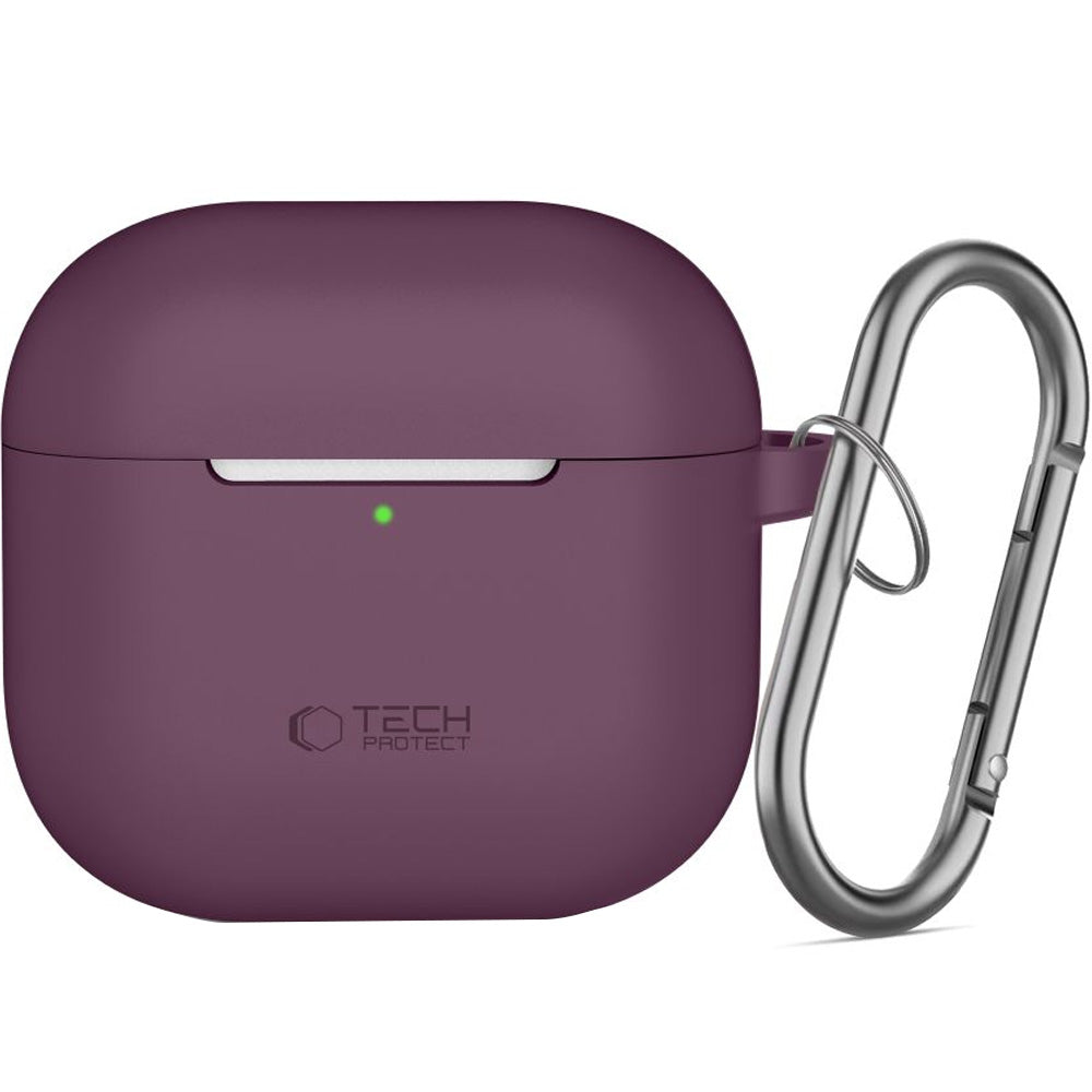 Schutzhülle für Apple AirPods 4, Apple AirPods 5, Tech-Protect Silicone Hook, Burgunderrot (7/7)