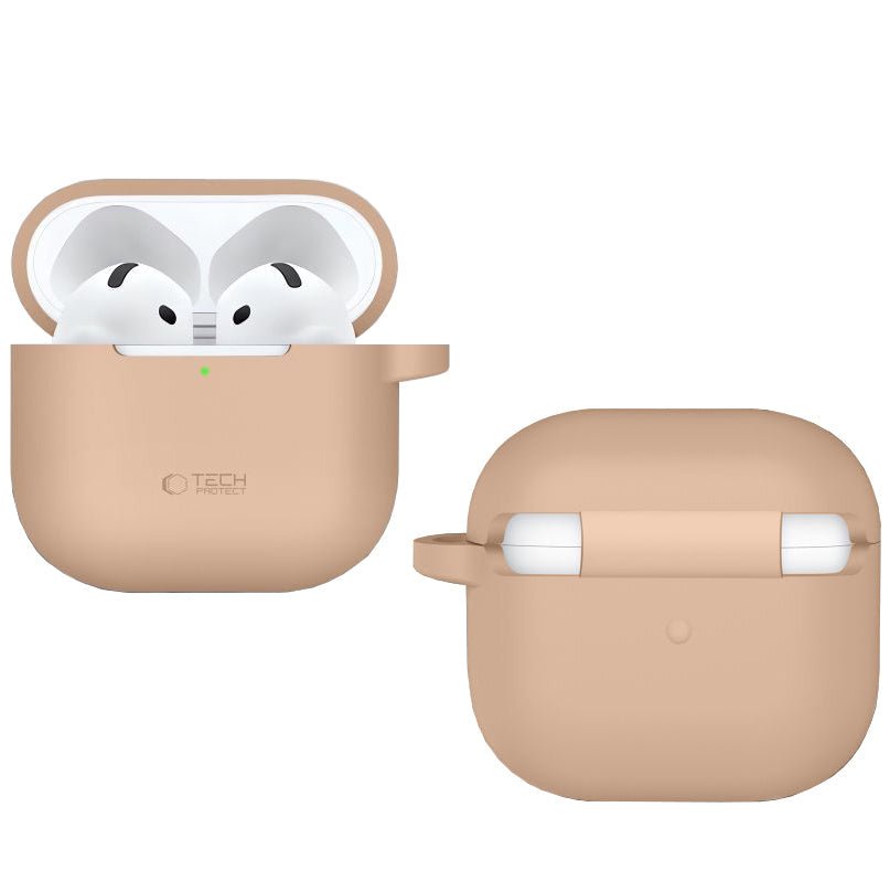 Schutzhülle für Apple AirPods 5 / 4, Tech-Protect Silicone Hook, Sandfarbe