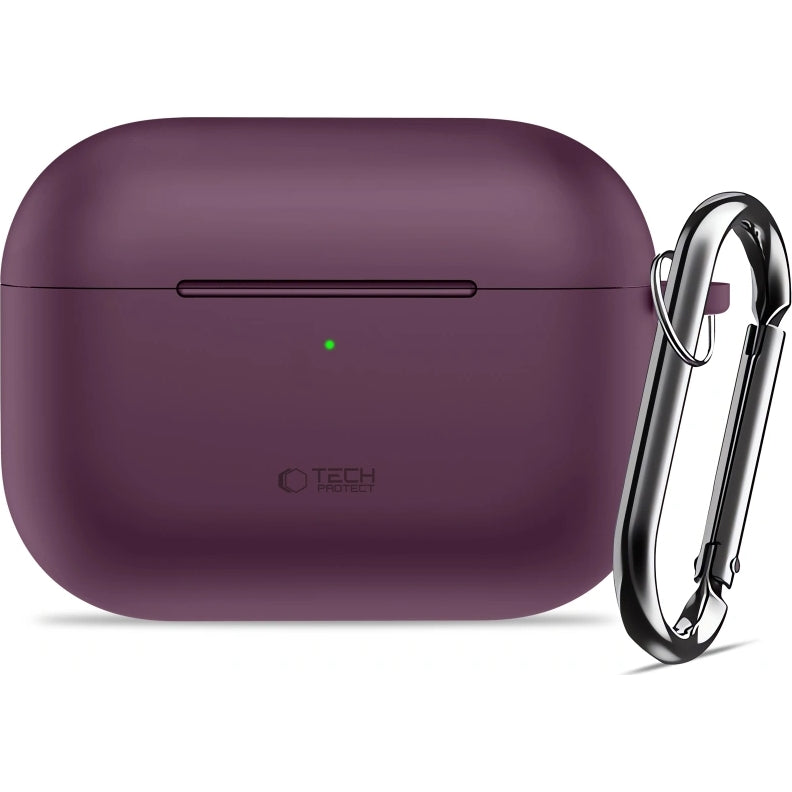Schutzhülle für Apple AirPods Pro 3, Tech-Protect Silicone Hook, Burgunderrot (2/7)