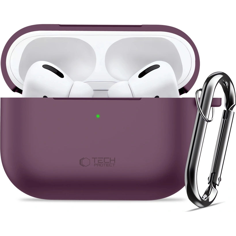 Schutzhülle für Apple AirPods Pro 3, Tech-Protect Silicone Hook, Burgunderrot (3/7)