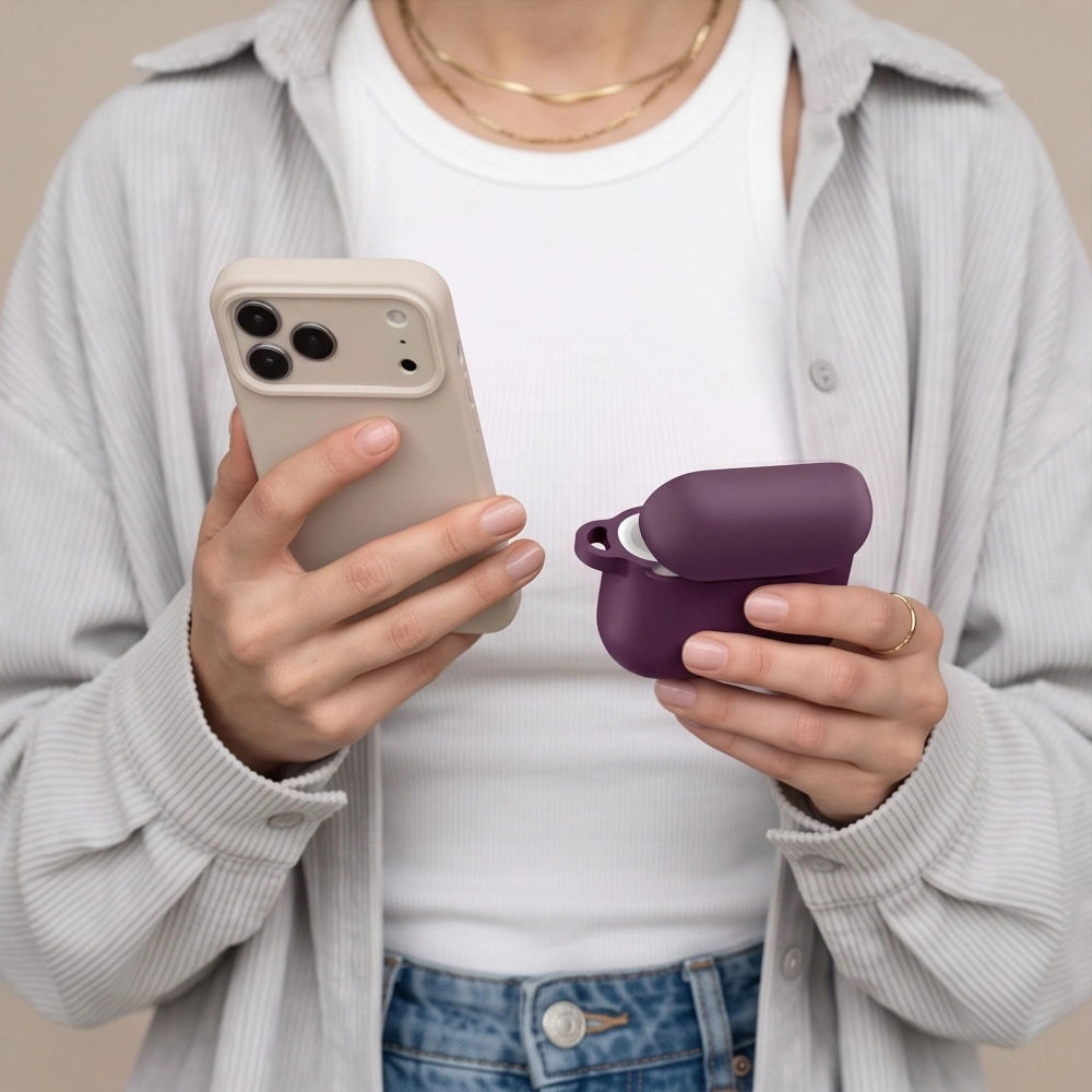 Schutzhülle für Apple AirPods Pro 3, Tech-Protect Silicone Hook, Burgunderrot (6/7)