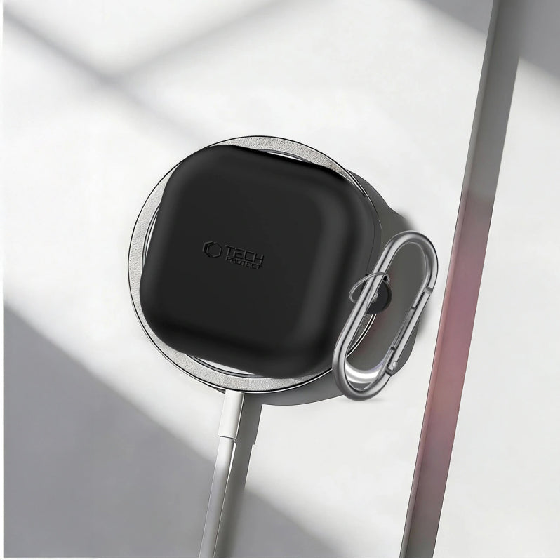 Schutzhülle für Galaxy Buds 4 / 4 Pro, Tech-Protect Silicone Hook, Schwarz