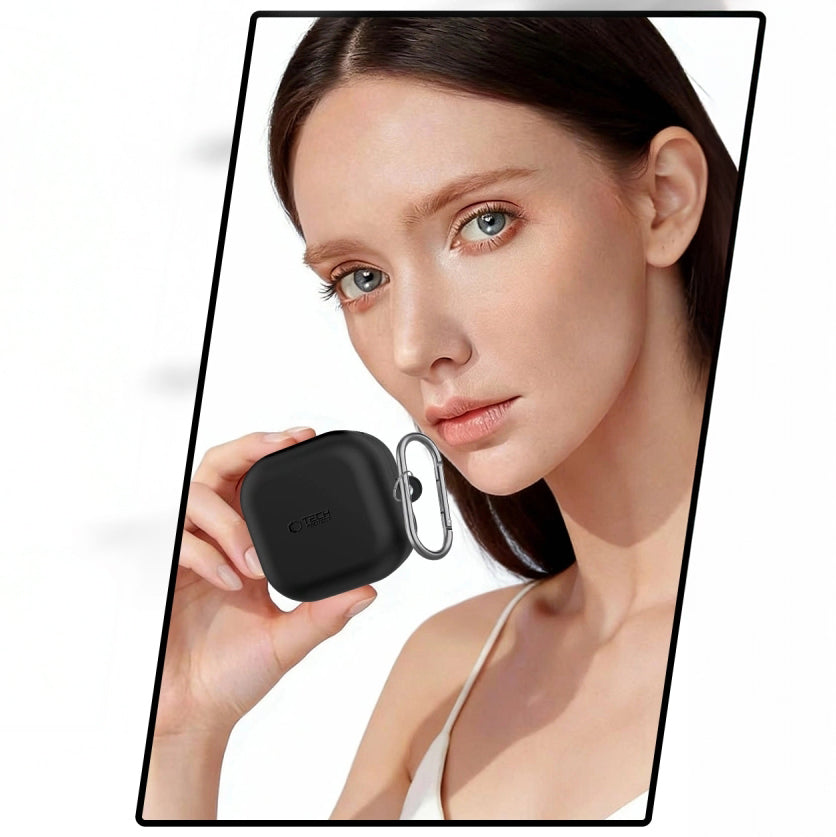 Schutzhülle für Galaxy Buds 4 / 4 Pro, Tech-Protect Silicone Hook, Schwarz