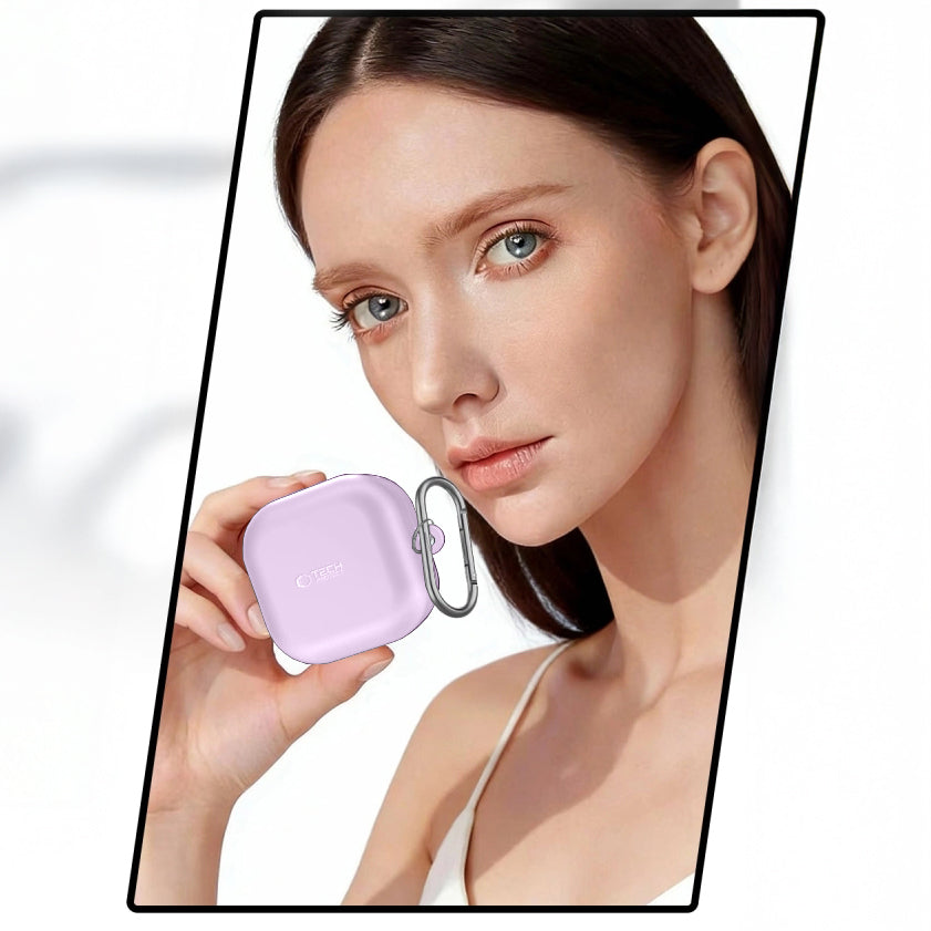 Schutzhülle für Galaxy Buds 4 / 4 Pro, Tech-Protect Silicone Hook, Violett