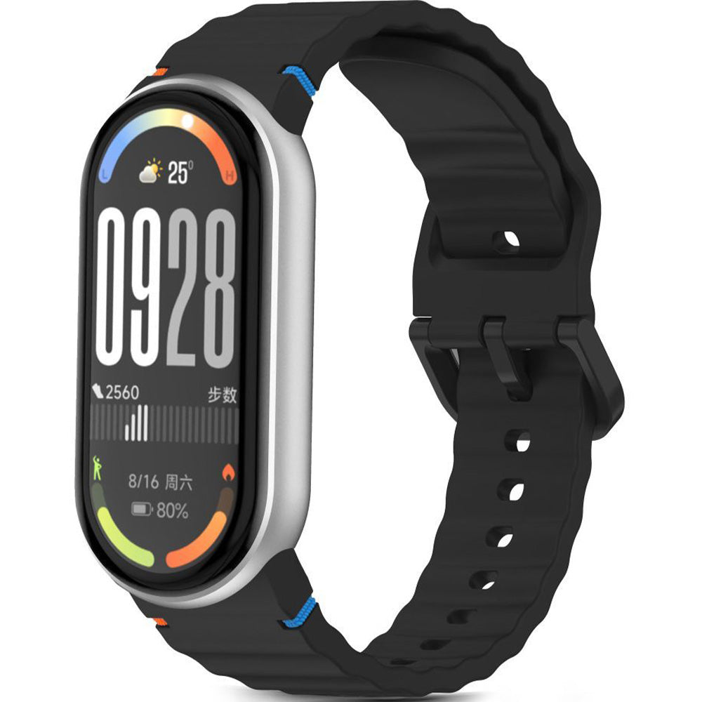 Armband für Xiaomi Smart Band 10 / 9 / 9 NFC / 8, Tech-Protect Silicone Sport, Schwarz