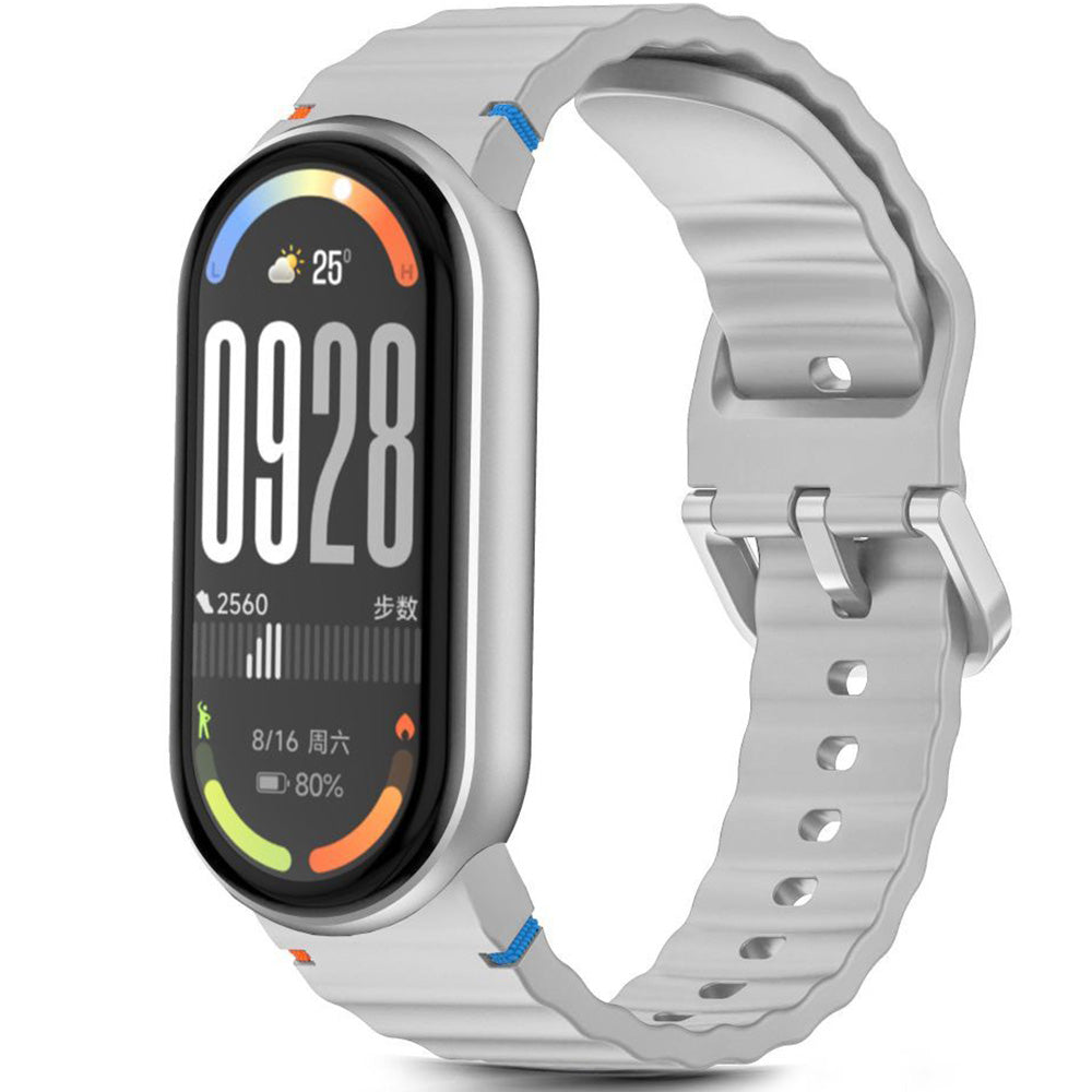 Armband für Xiaomi Smart Band 10 / 9 / 9 NFC / 8, Tech-Protect Silicone Sport, Grau