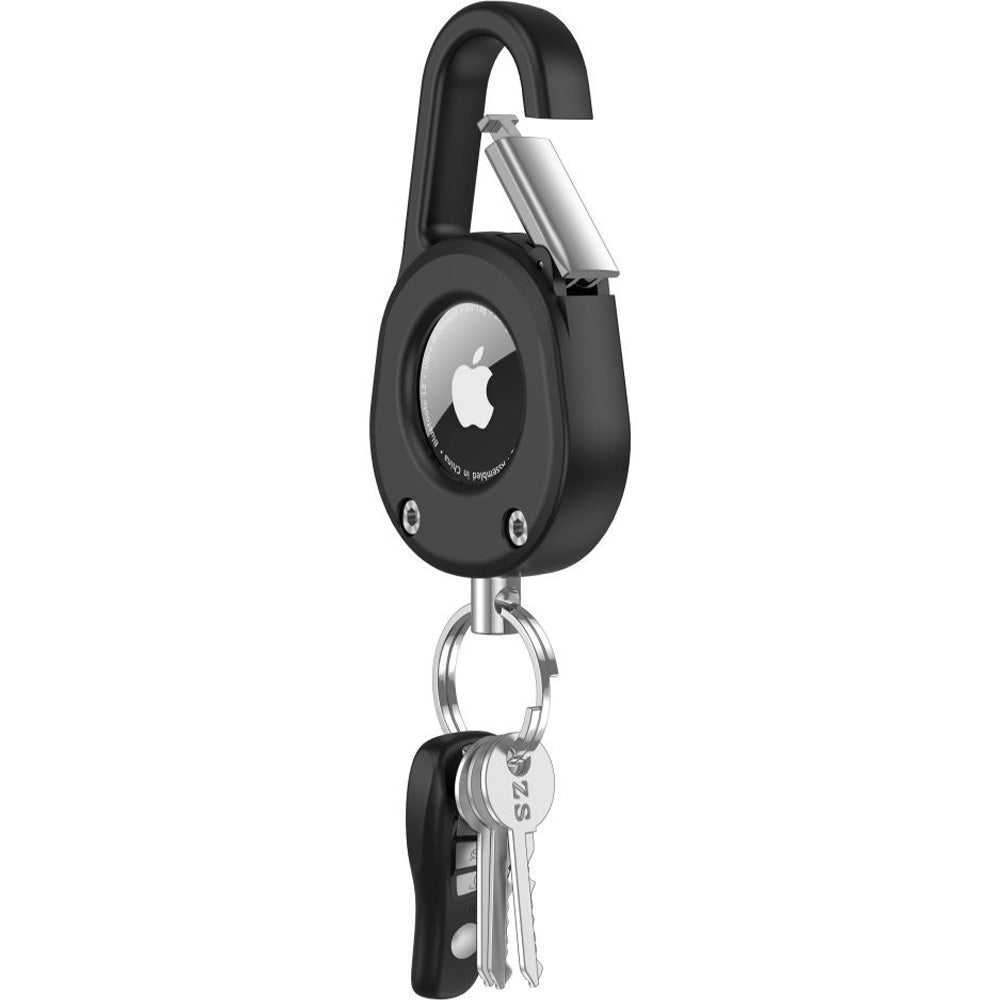Hülle für Apple AirTag 2 / 1, Tech-Protect Slidelock Carabiner Keychain, Schwarz