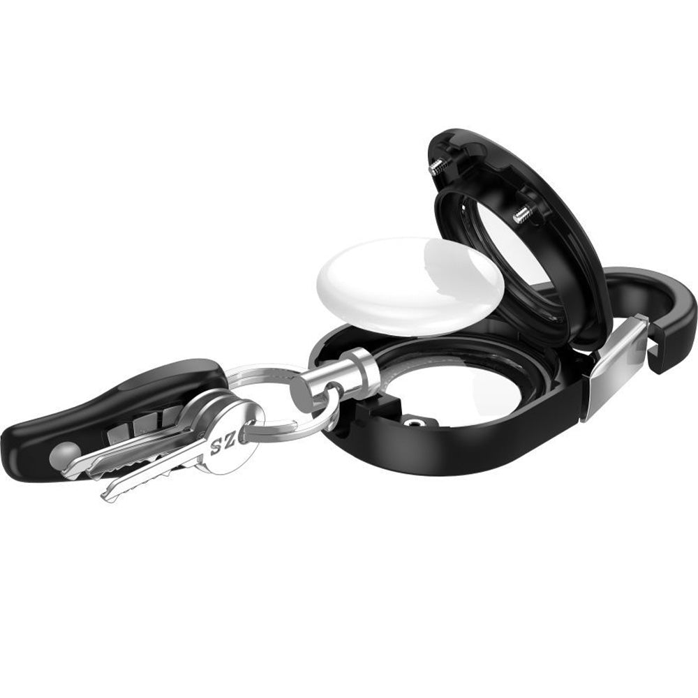 Hülle für Apple AirTag 2 / 1, Tech-Protect Slidelock Carabiner Keychain, Schwarz