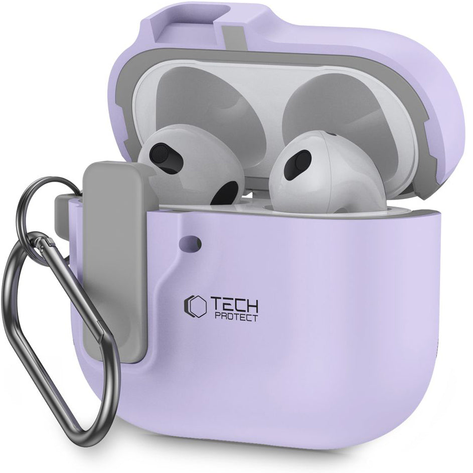 Schutzhülle für Apple AirPods 5 / 4, Tech-Protect SlimHook, Violett