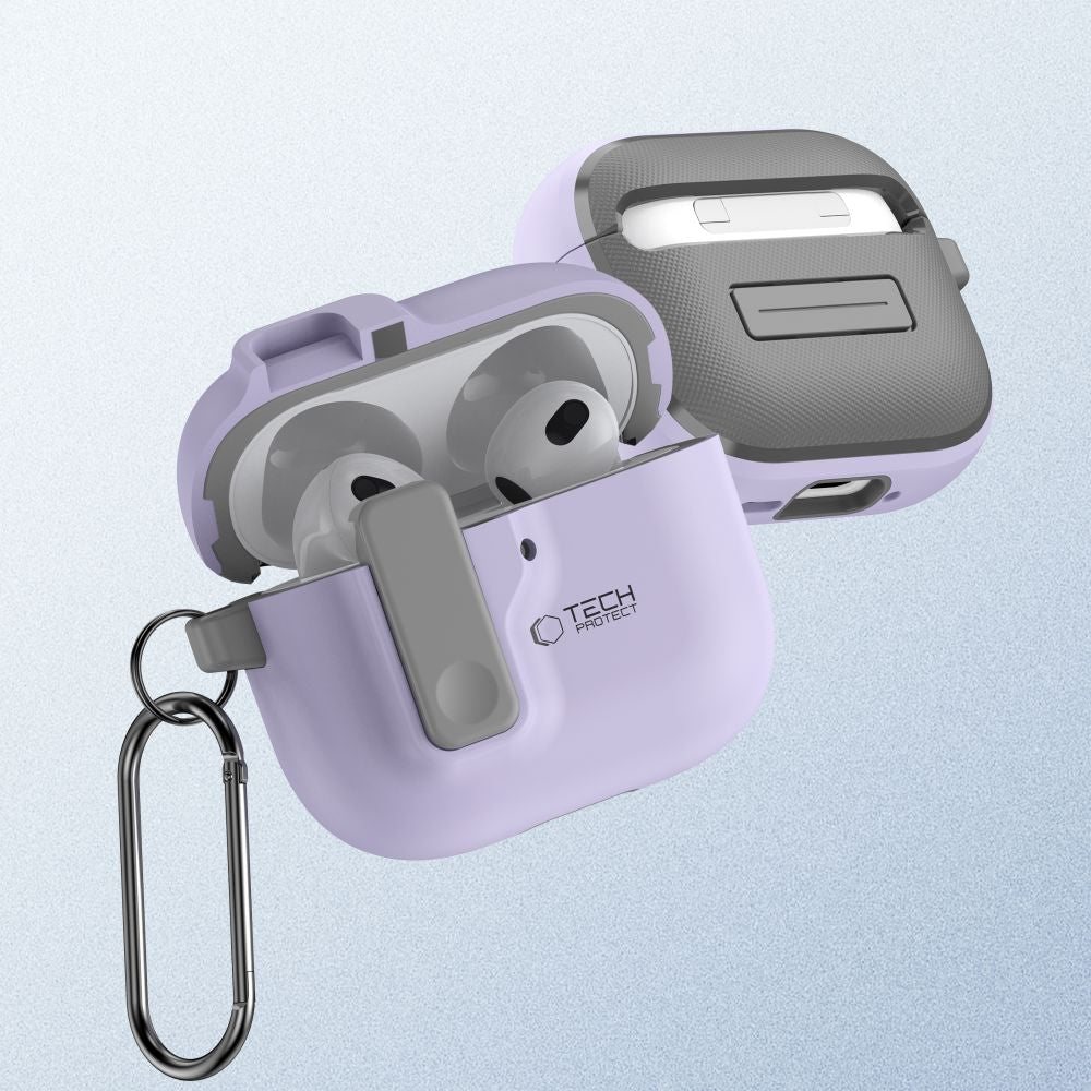 Schutzhülle für Apple AirPods 5 / 4, Tech-Protect SlimHook, Violett