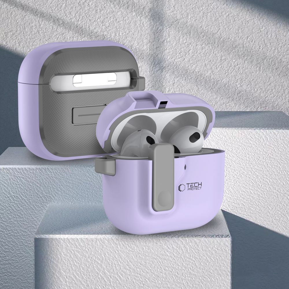 Schutzhülle für Apple AirPods 5 / 4, Tech-Protect SlimHook, Violett