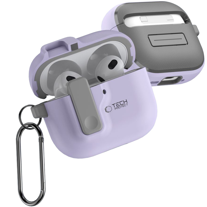 Schutzhülle für Apple AirPods 5 / 4, Tech-Protect SlimHook, Violett