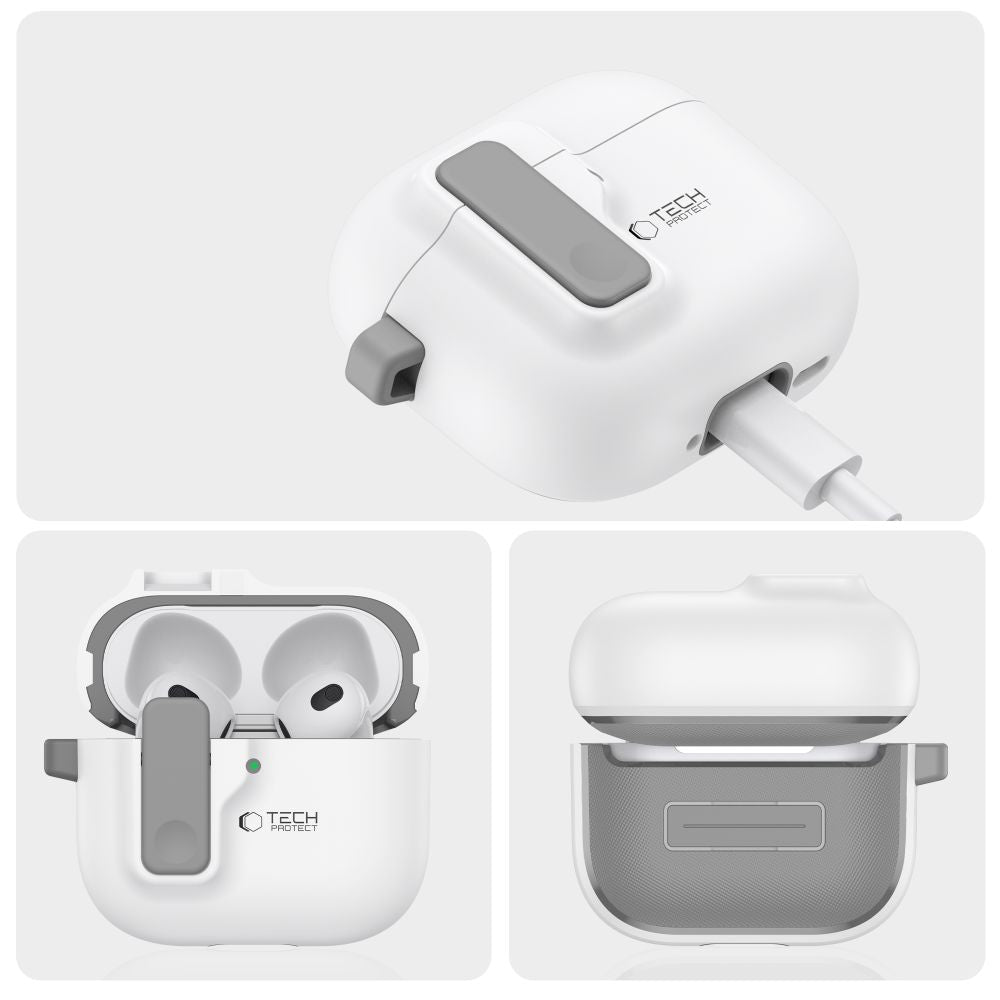 Schutzhülle für Apple AirPods 5 / 4, Tech-Protect SlimHook, Weiß