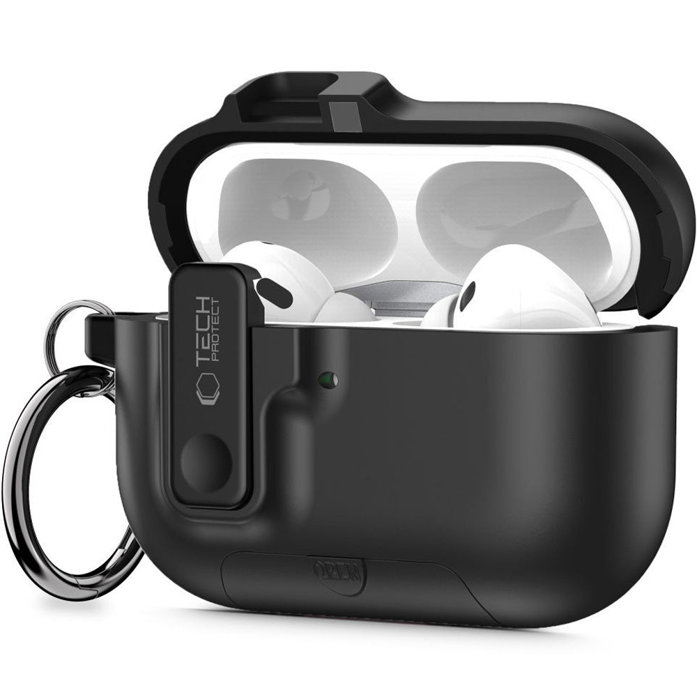 Schutzhülle für Apple AirPods Pro 3, Tech-Protect Slim Hook, Schwarz