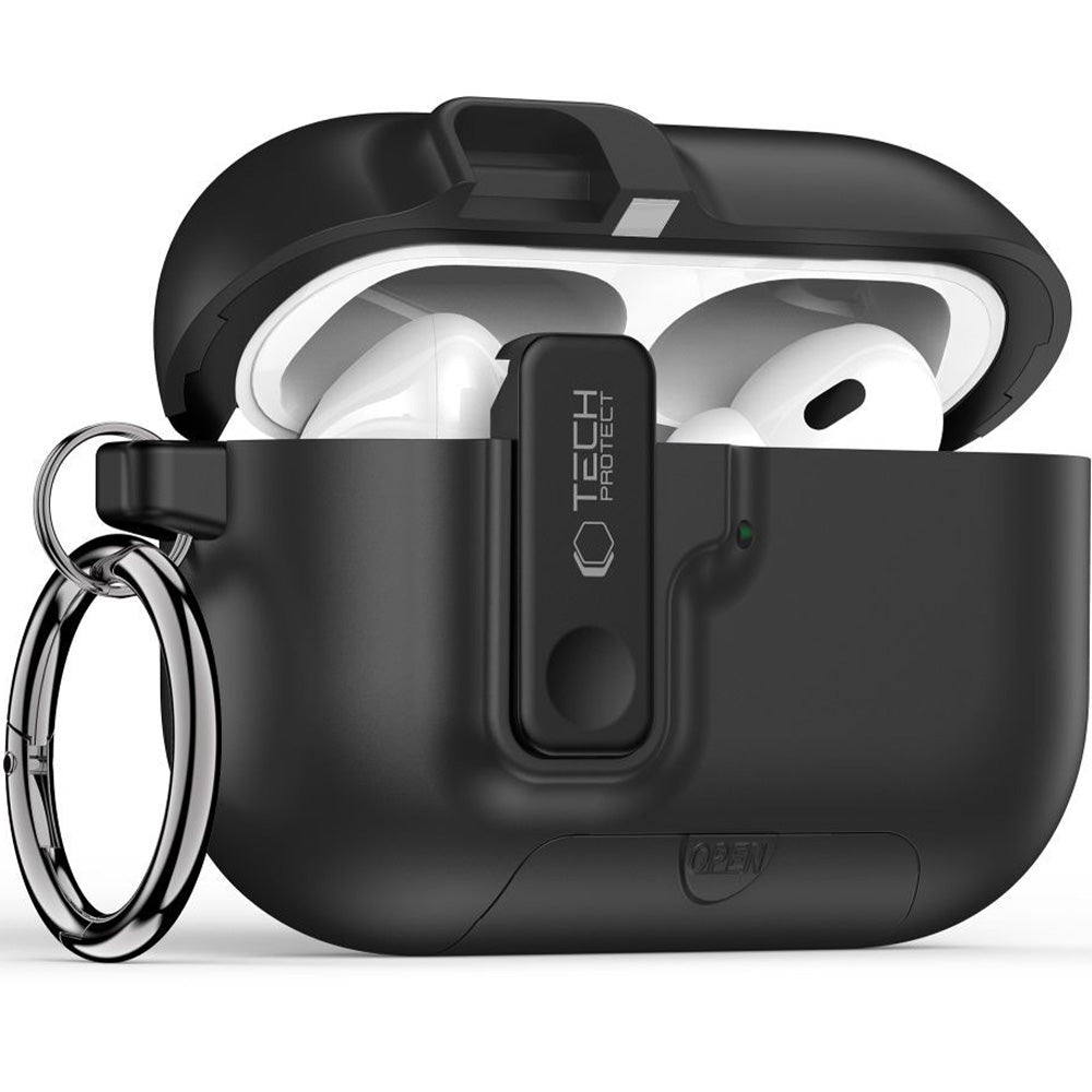 Schutzhülle für Apple AirPods Pro 3, Tech-Protect Slim Hook, Schwarz