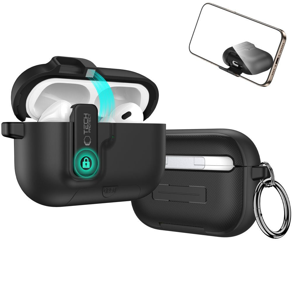 Schutzhülle für Apple AirPods Pro 3, Tech-Protect Slim Hook, Schwarz