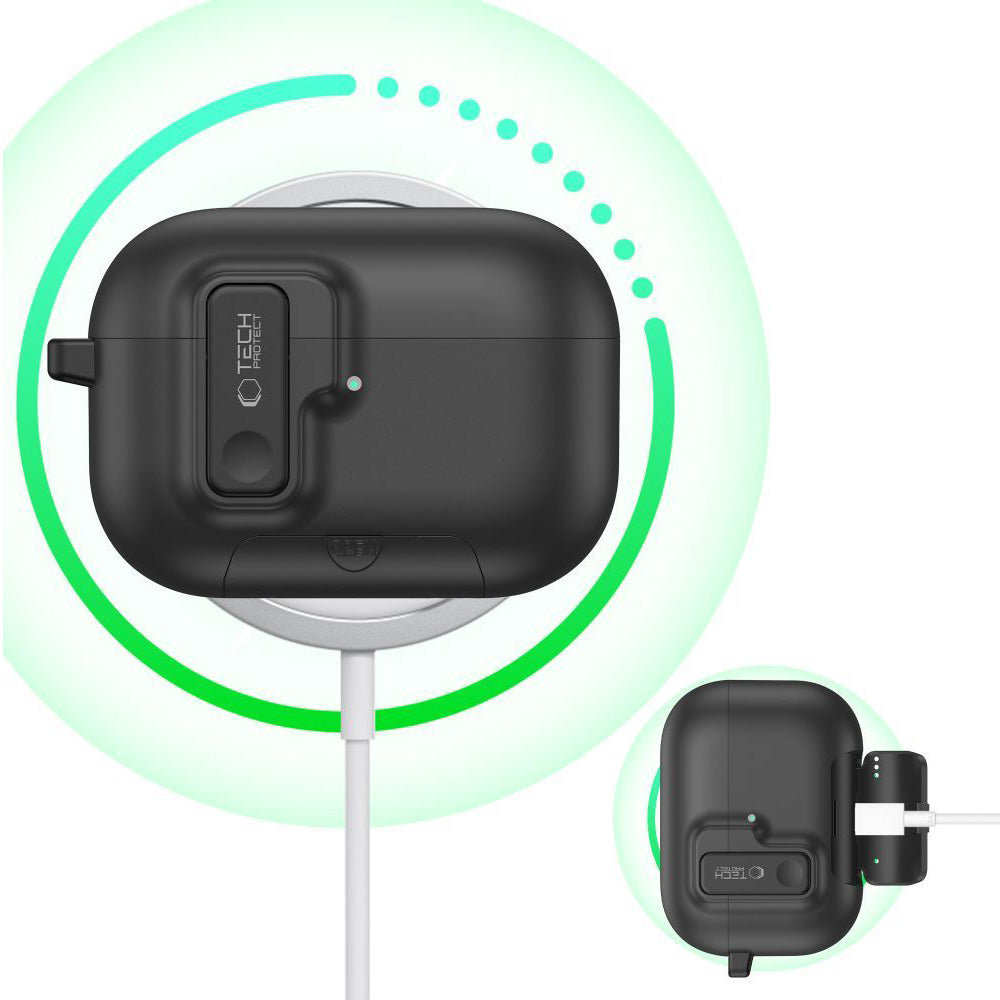 Schutzhülle für Apple AirPods Pro 3, Tech-Protect Slim Hook, Schwarz