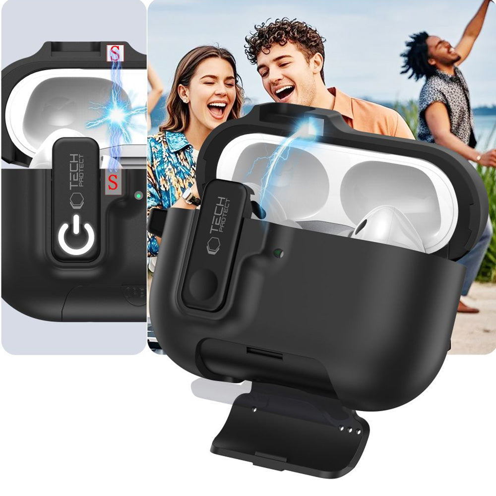 Schutzhülle für Apple AirPods Pro 3, Tech-Protect Slim Hook, Schwarz