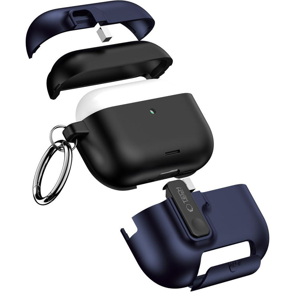 Schutzhülle für Apple AirPods Pro 3, Tech-Protect Slim Hook, Dunkelblau
